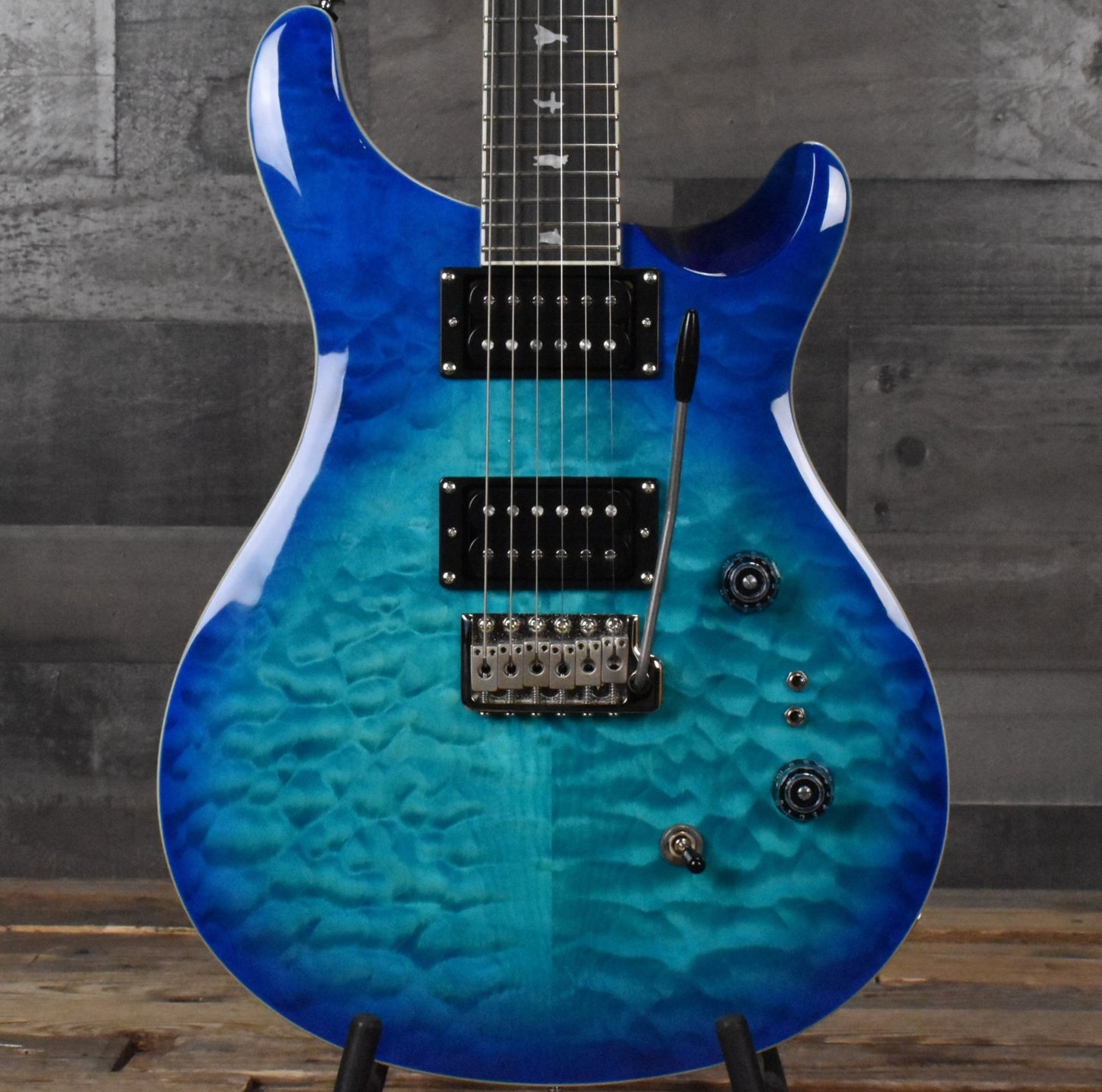 Paul Reed Smith SE Custom 24-08 Quilt Top - Lake Blue with Gig Bag