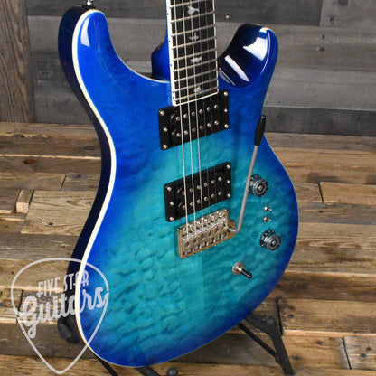 Paul Reed Smith SE Custom 24-08 Quilt Top - Lake Blue with Gig Bag