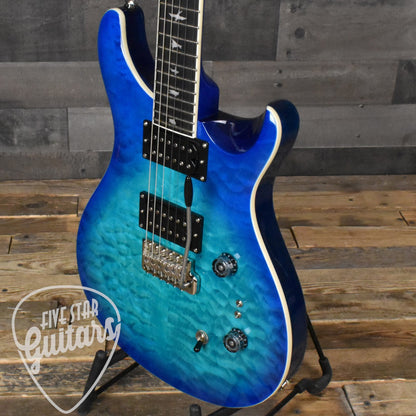 Paul Reed Smith SE Custom 24-08 Quilt Top - Lake Blue with Gig Bag