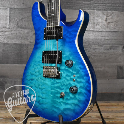 Paul Reed Smith SE Custom 24-08 Quilt Top - Lake Blue with Gig Bag