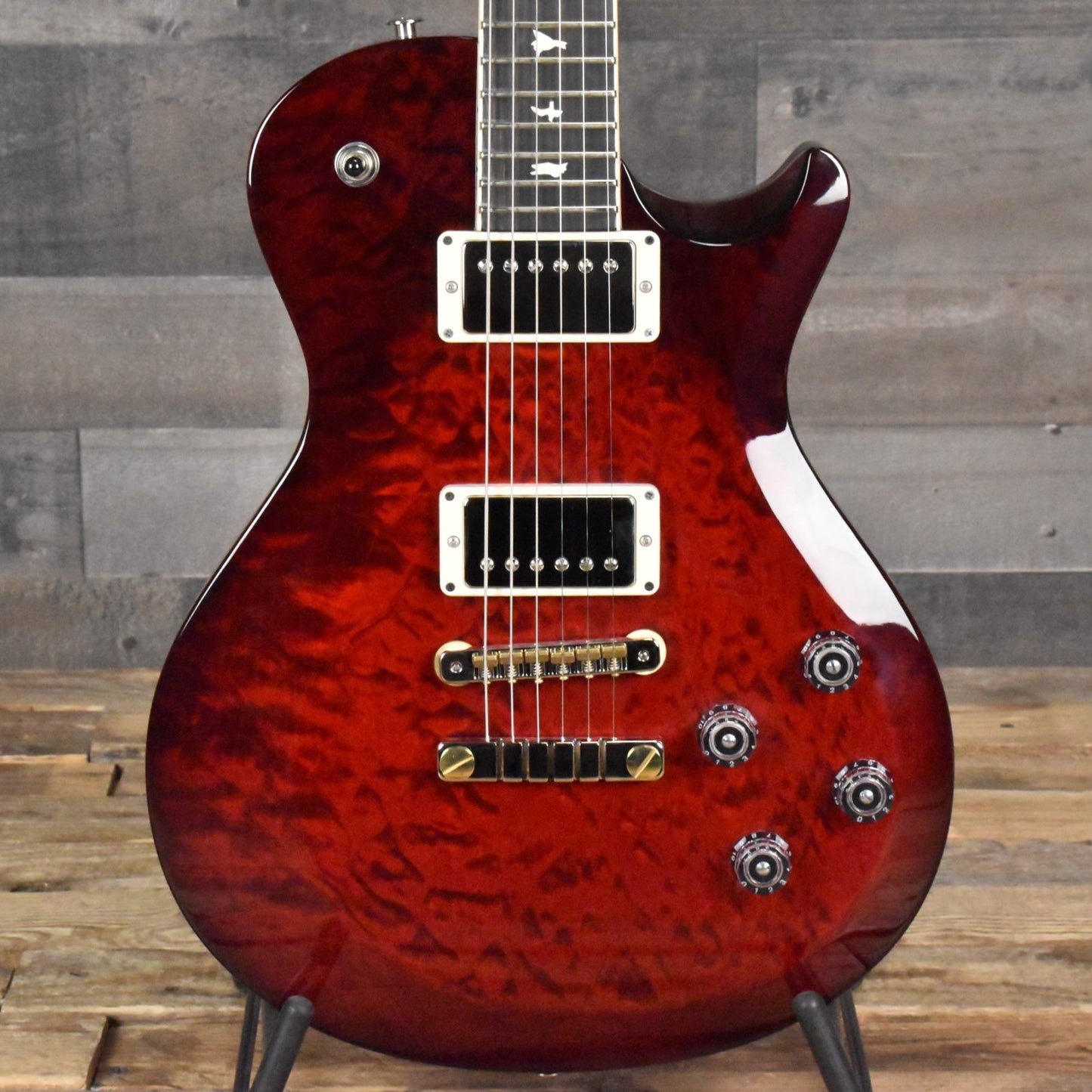 Paul Reed Smith S2 McCarty 594 Single Cut - Quilt Fire Red Burst with Gig Bag