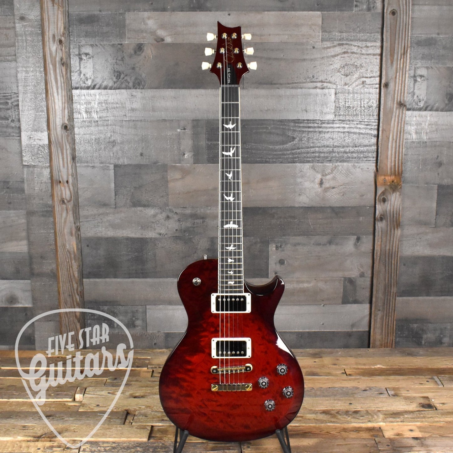 Paul Reed Smith S2 McCarty 594 Single Cut - Quilt Fire Red Burst with Gig Bag