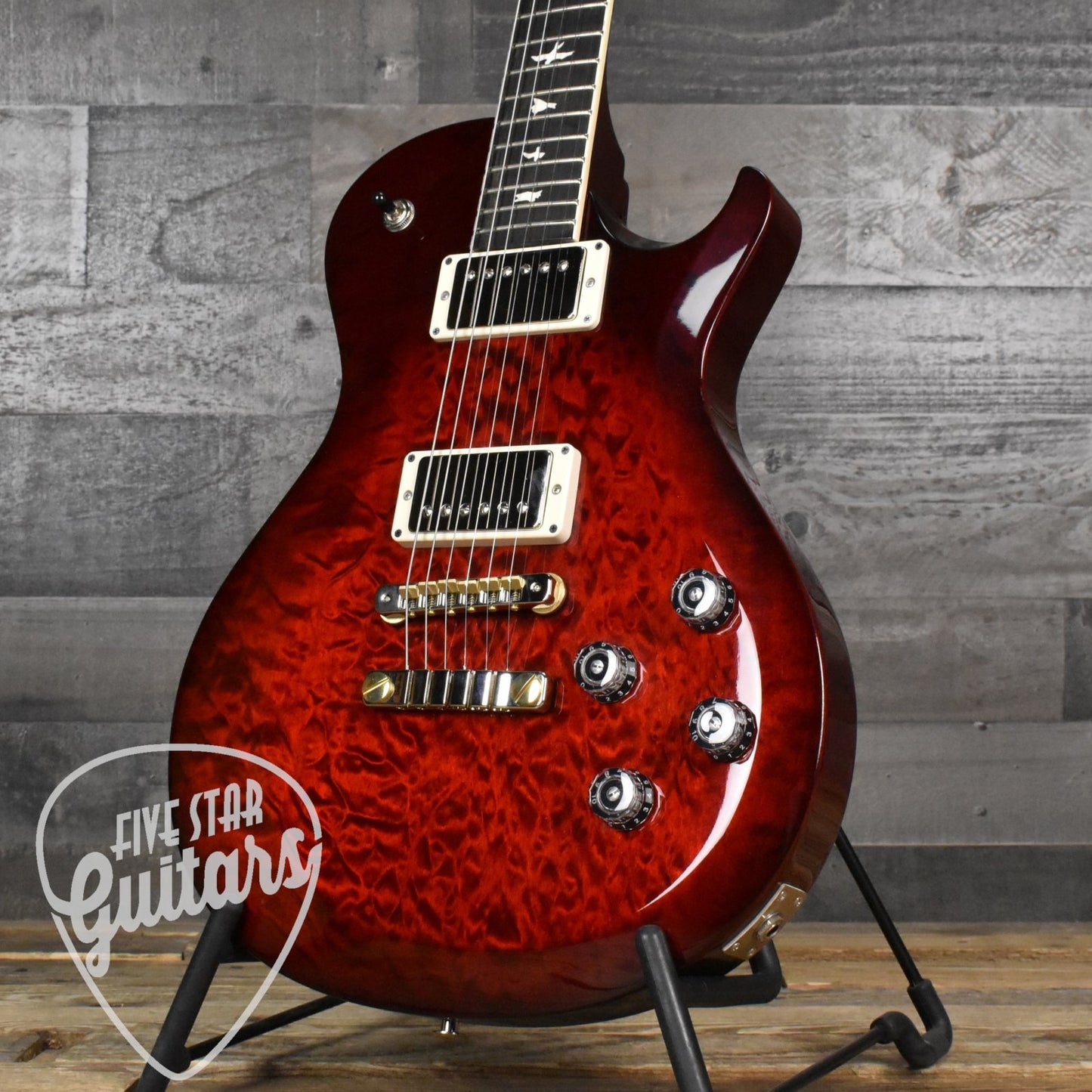 Paul Reed Smith S2 McCarty 594 Single Cut - Quilt Fire Red Burst with Gig Bag