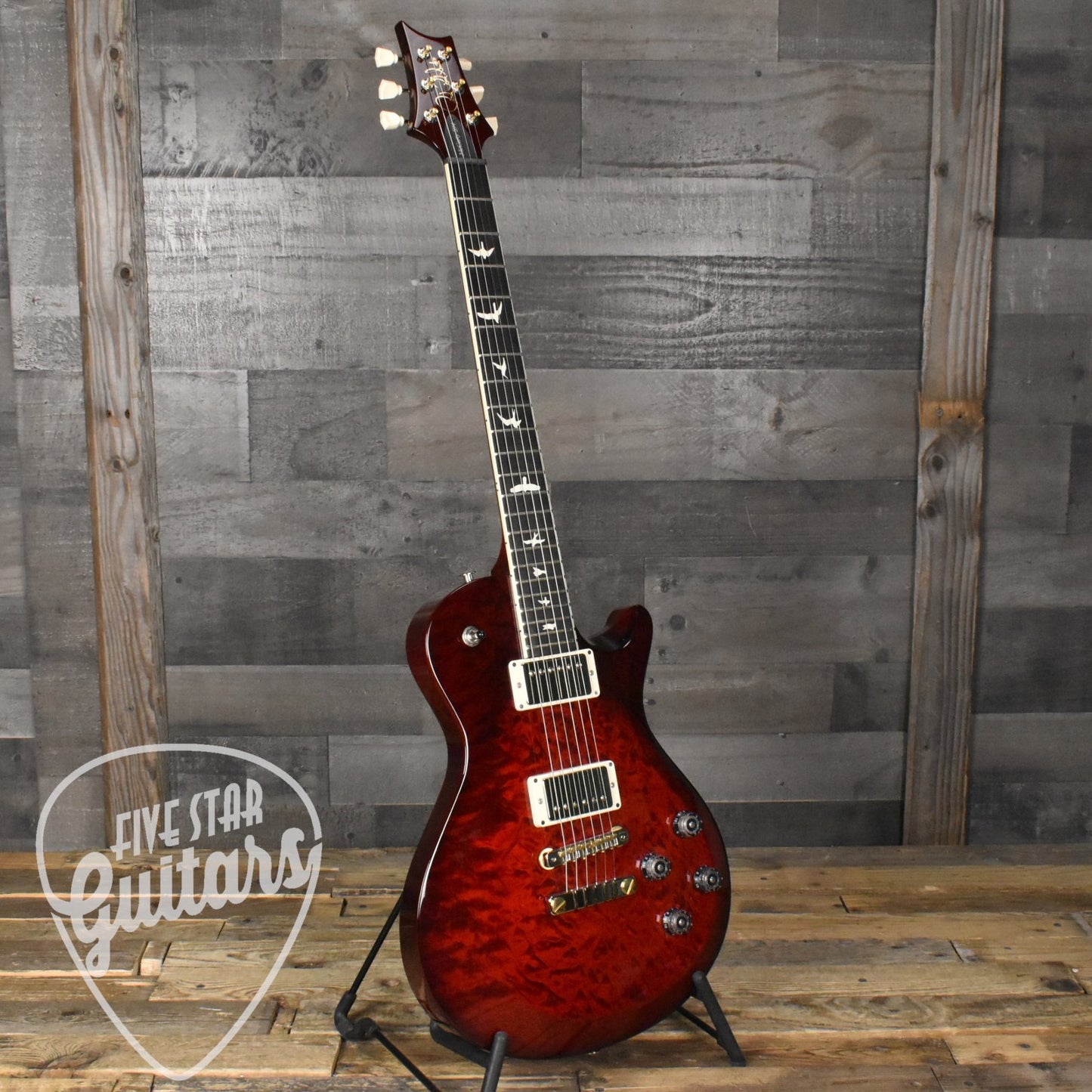 Paul Reed Smith S2 McCarty 594 Single Cut - Quilt Fire Red Burst with Gig Bag