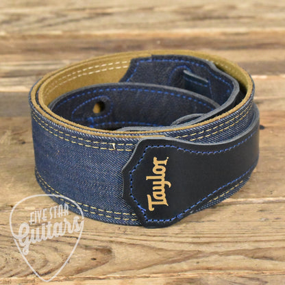 Taylor Blue Denim 2" Guitar Strap - Gold Logo