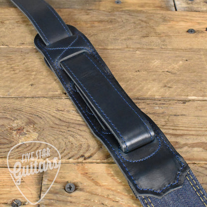 Taylor Blue Denim 2" Guitar Strap - Gold Logo