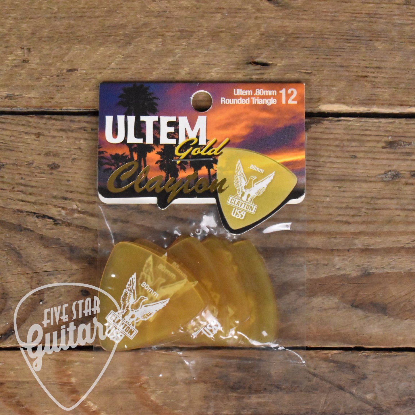 Clayton Ultem Rounded Triangle .80mm Guitar Picks - 12 Pack