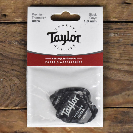 Taylor Premium Thermex Ultra 351 Shape 1.00mm Black Onyx Guitar Picks - 6 Pack