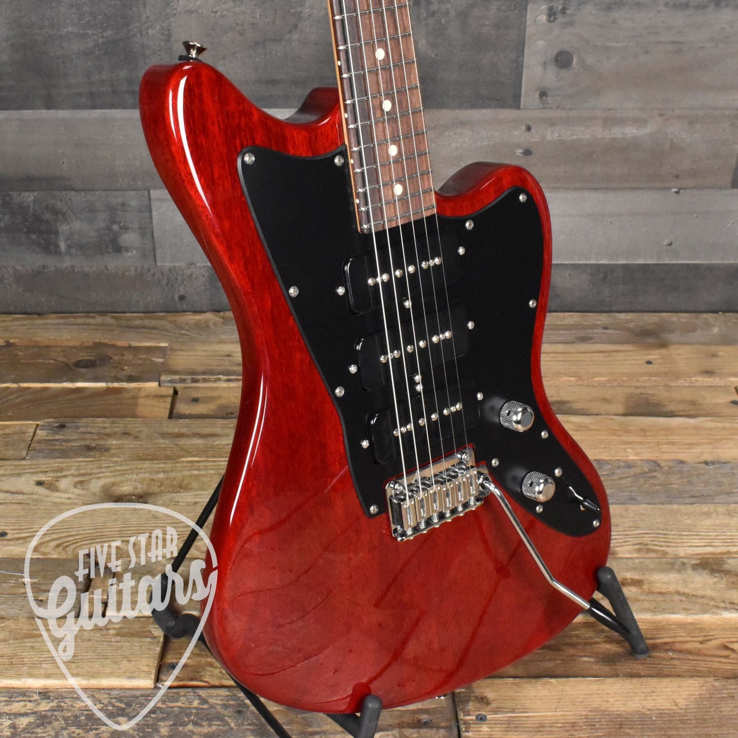 Tom Anderson Raven Superbird - Transparent Red with Hard Shell Case