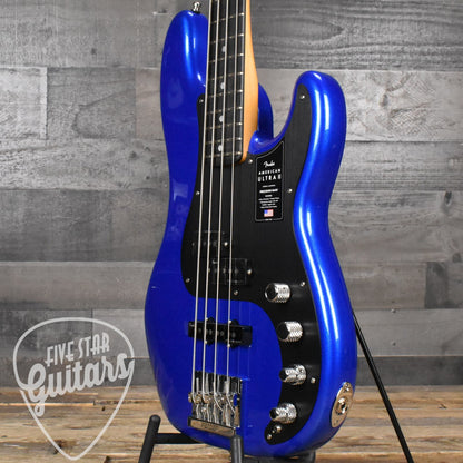 Fender American Ultra II Precision Bass, Ebony Fingerboard - Noble Blue with Deluxe Molded Case