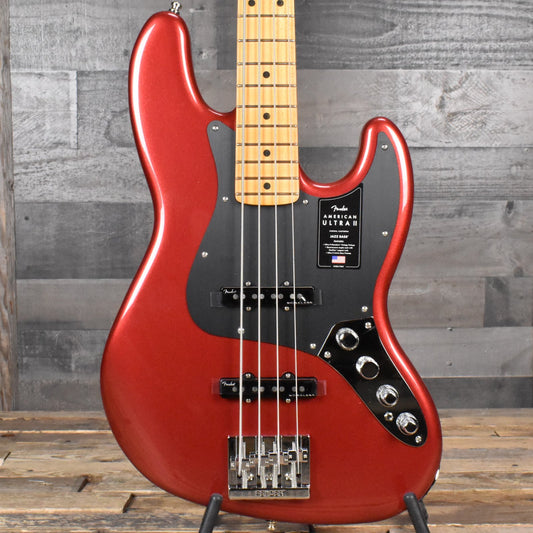 Fender American Ultra II Jazz Bass, Maple Fingerboard - Sinister Red with Deluxe Molded Case