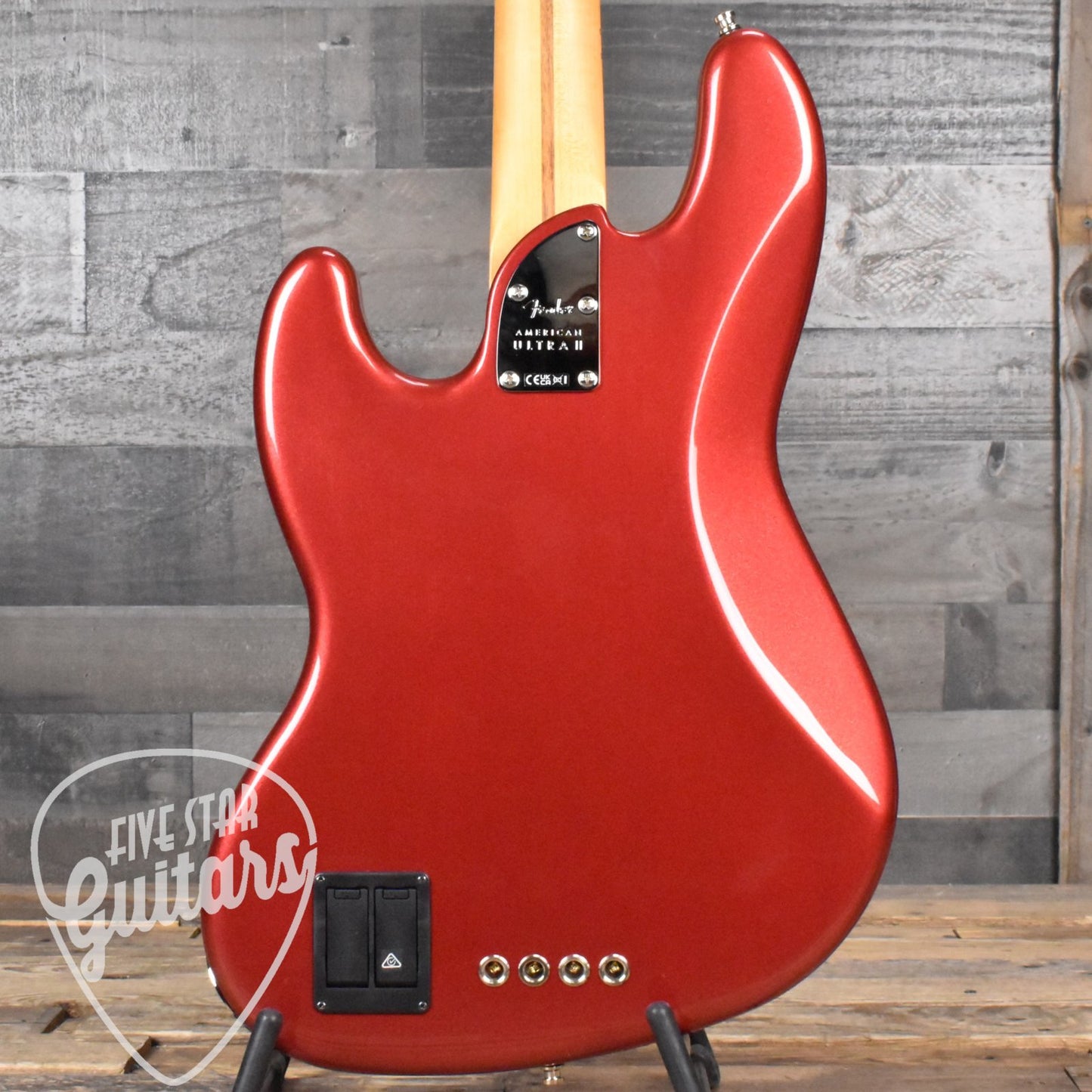 Fender American Ultra II Jazz Bass, Maple Fingerboard - Sinister Red with Deluxe Molded Case