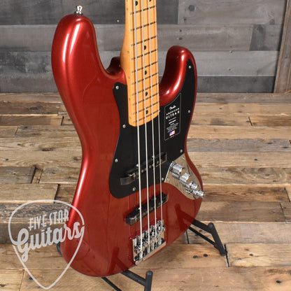 Fender American Ultra II Jazz Bass, Maple Fingerboard - Sinister Red with Deluxe Molded Case