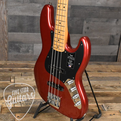 Fender American Ultra II Jazz Bass, Maple Fingerboard - Sinister Red with Deluxe Molded Case