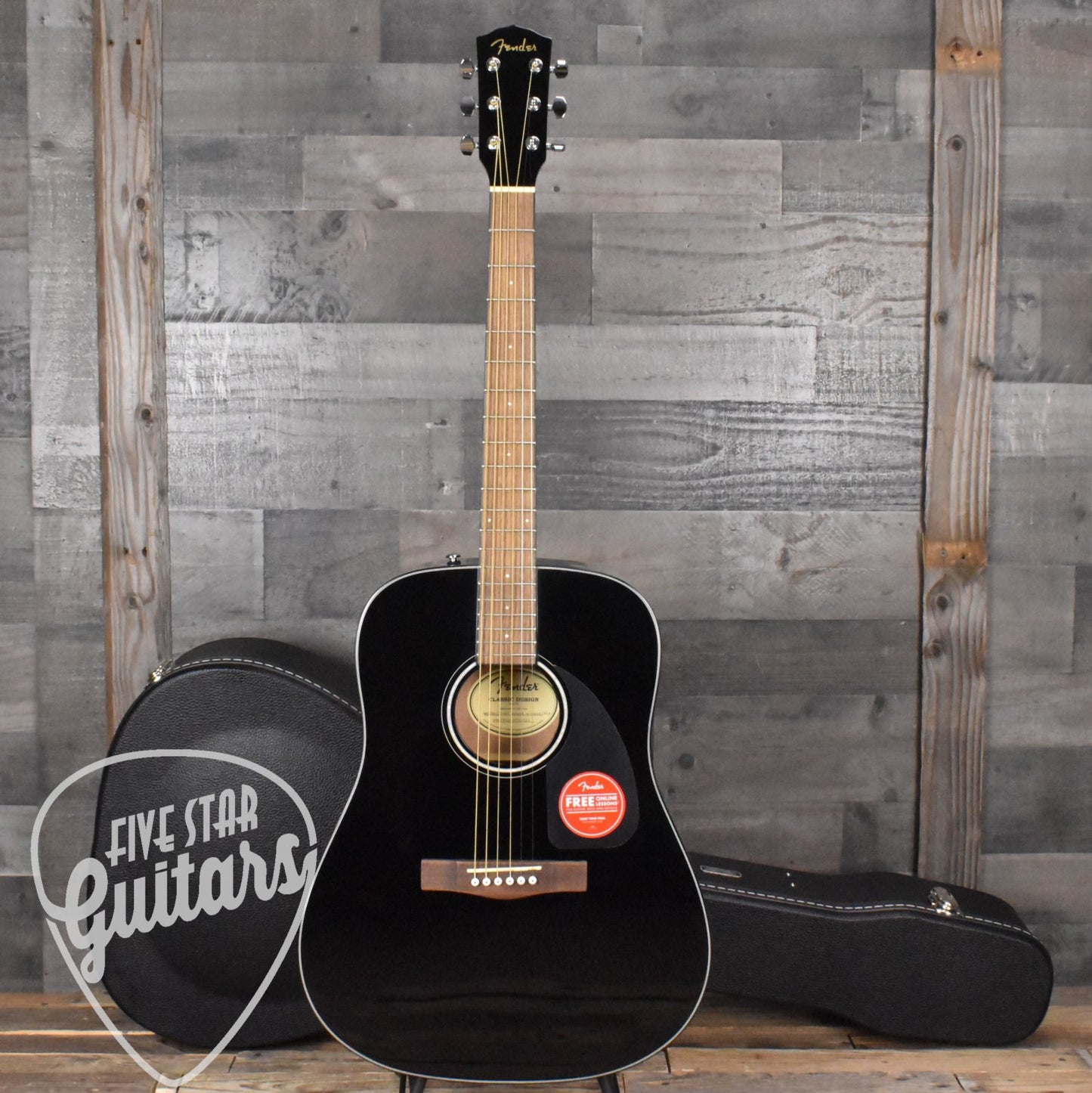 Fender CD-60 Dreadnought Acoustic - Black Gloss with Hard Shell Case