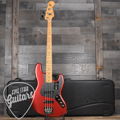 Fender American Ultra II Jazz Bass, Maple Fingerboard - Sinister Red with Deluxe Molded Case