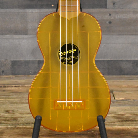 Kala Waterman Seaglass Collection Soprano Ukulele - Amber Yellow Transparent