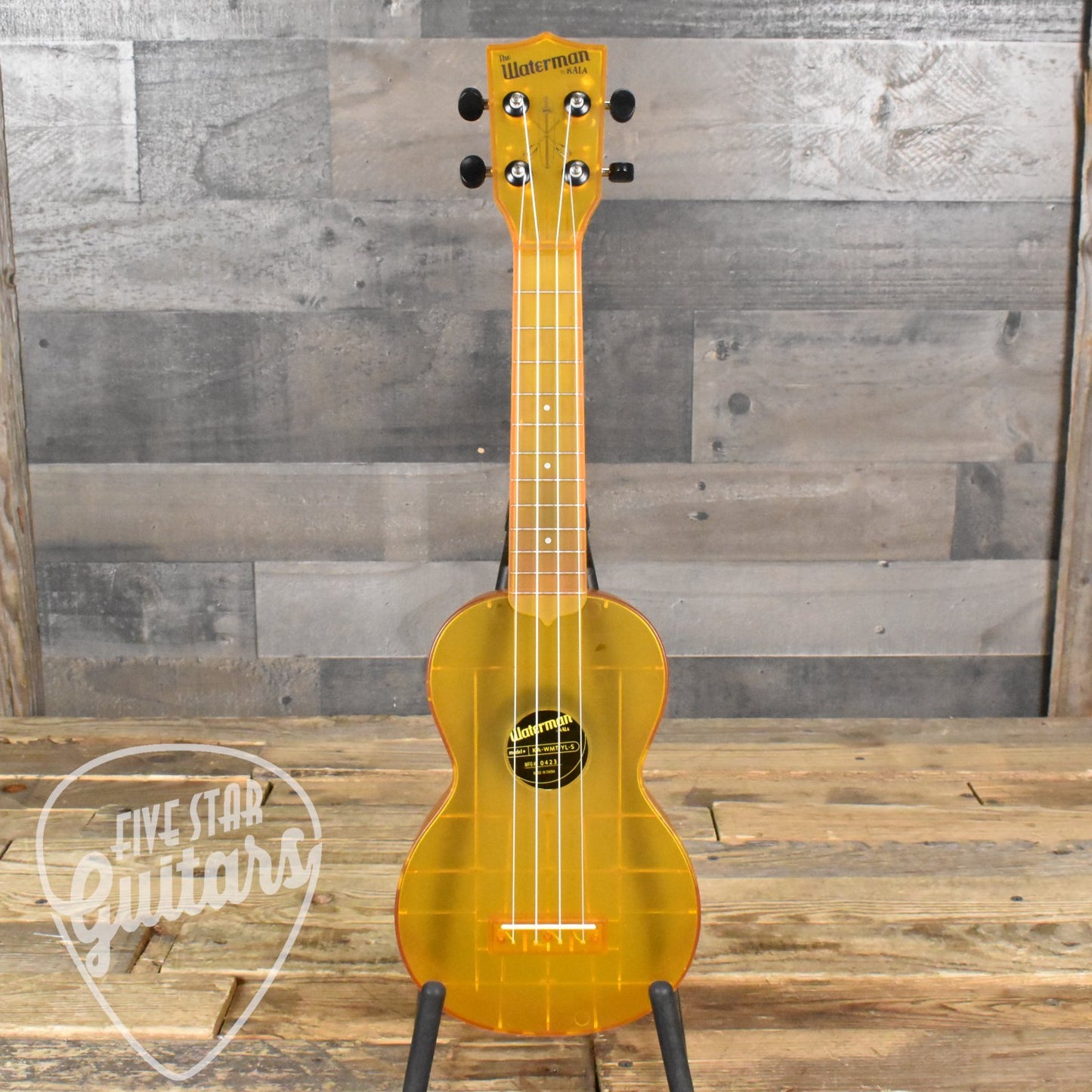Kala Waterman Seaglass Collection Soprano Ukulele - Amber Yellow Transparent