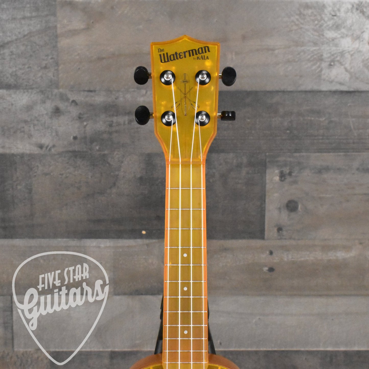 Kala Waterman Seaglass Collection Soprano Ukulele - Amber Yellow Transparent