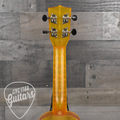Kala Waterman Seaglass Collection Soprano Ukulele - Amber Yellow Transparent