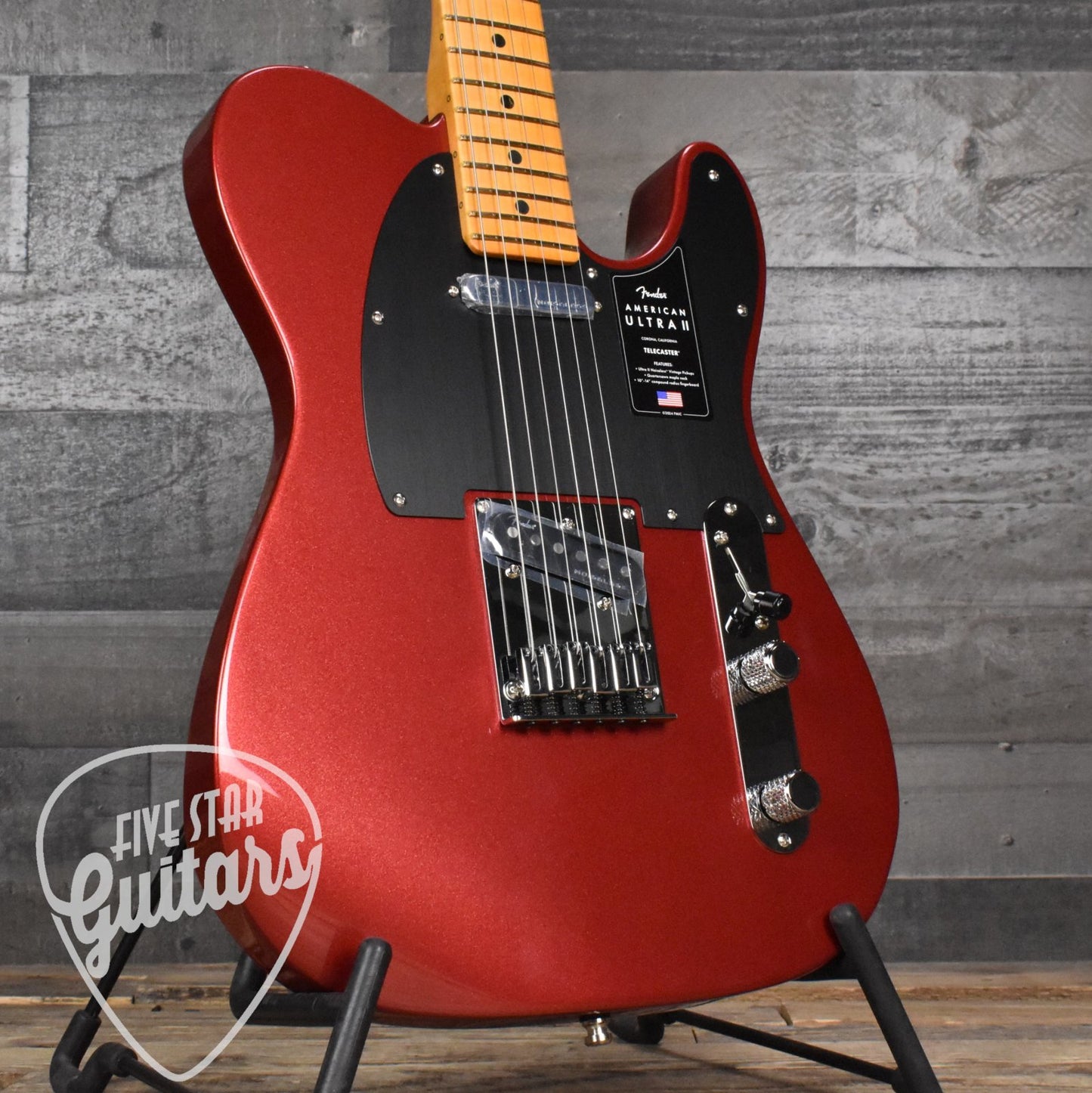 Fender American Ultra II Telecaster, Maple Fingerboard - Sinister Red with Deluxe Molded Case