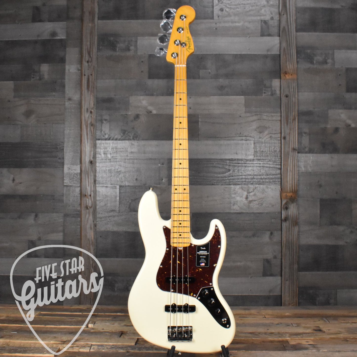 Fender American Professional II Jazz Bass Maple - Olympic White with Hard Shell Case