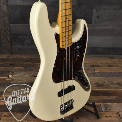 Fender American Professional II Jazz Bass Maple - Olympic White with Hard Shell Case