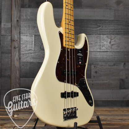 Fender American Professional II Jazz Bass Maple - Olympic White with Hard Shell Case