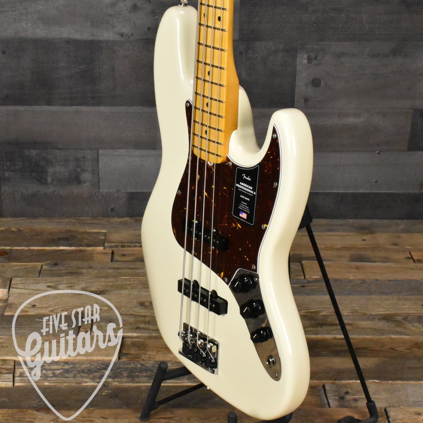 Fender American Professional II Jazz Bass Maple - Olympic White with Hard Shell Case