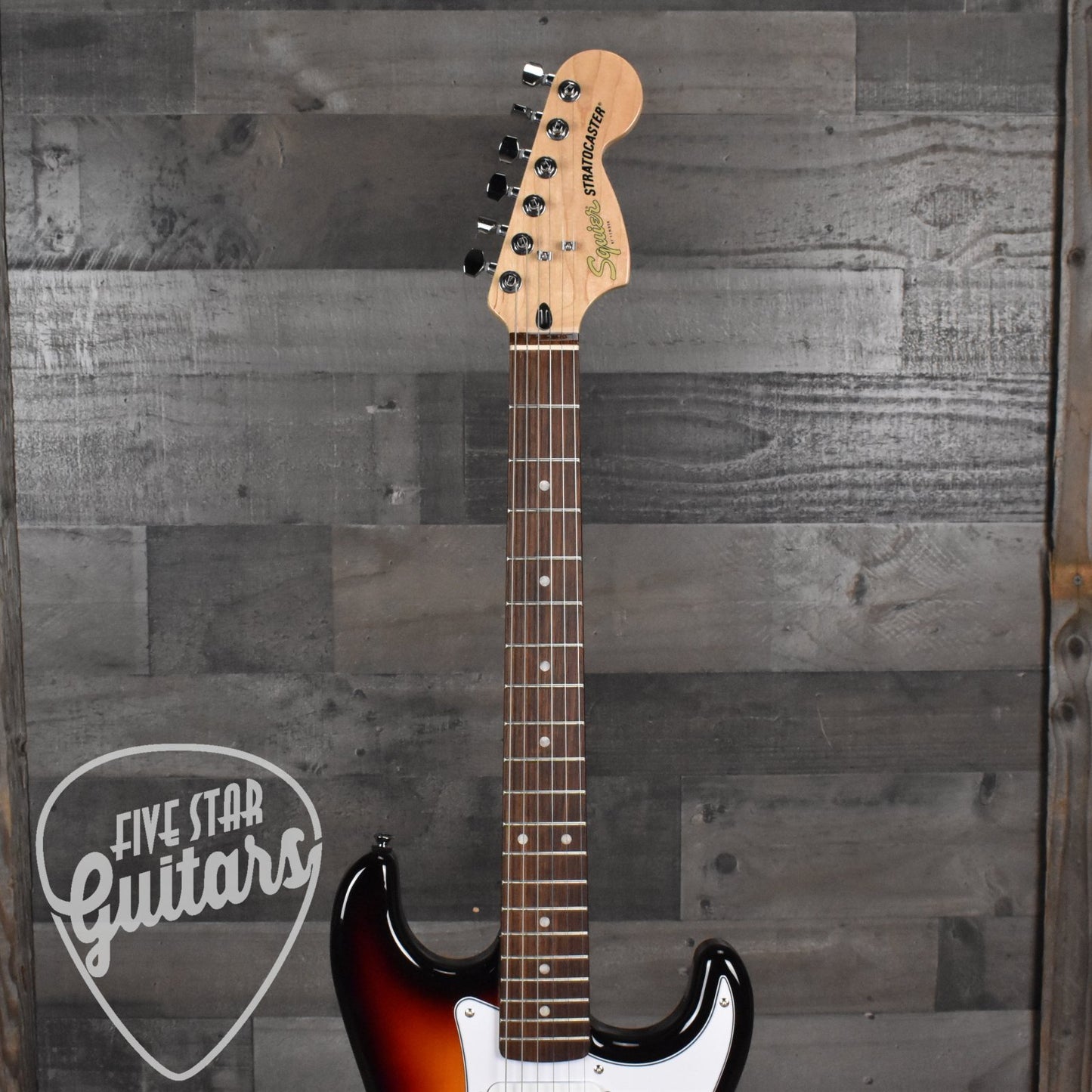 Squier Affinity Series Stratocaster Junior HSS, Laurel Fingerboard, White Pickguard - 3-Color Sunburst