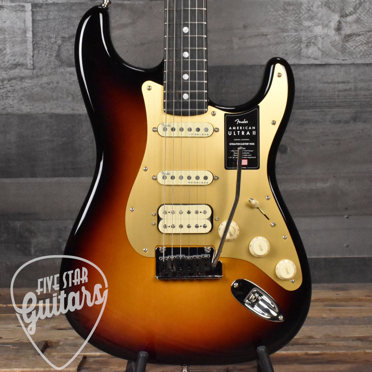 Fender American Ultra II Stratocaster HSS, Ebony Fingerboard - Ultraburst with Deluxe Molded Case