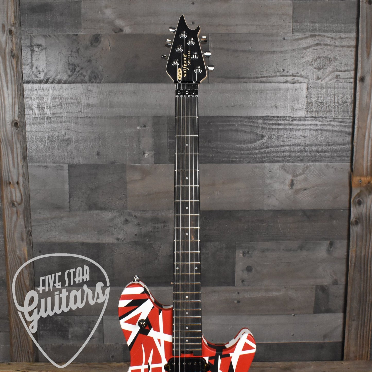 EVH Special Striped Series Wolfgang - Red Black and White with Gig Bag