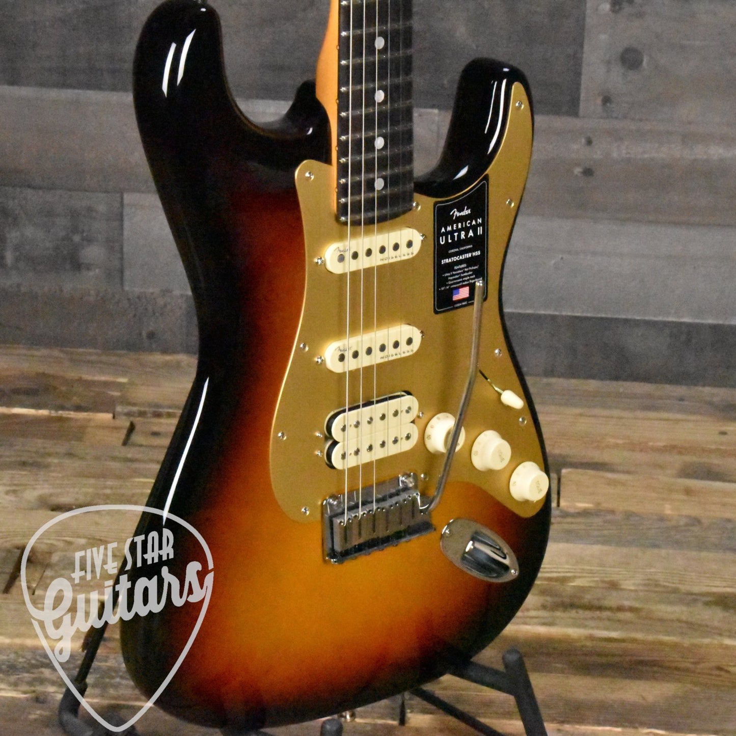 Fender American Ultra II Stratocaster HSS, Ebony Fingerboard - Ultraburst with Deluxe Molded Case