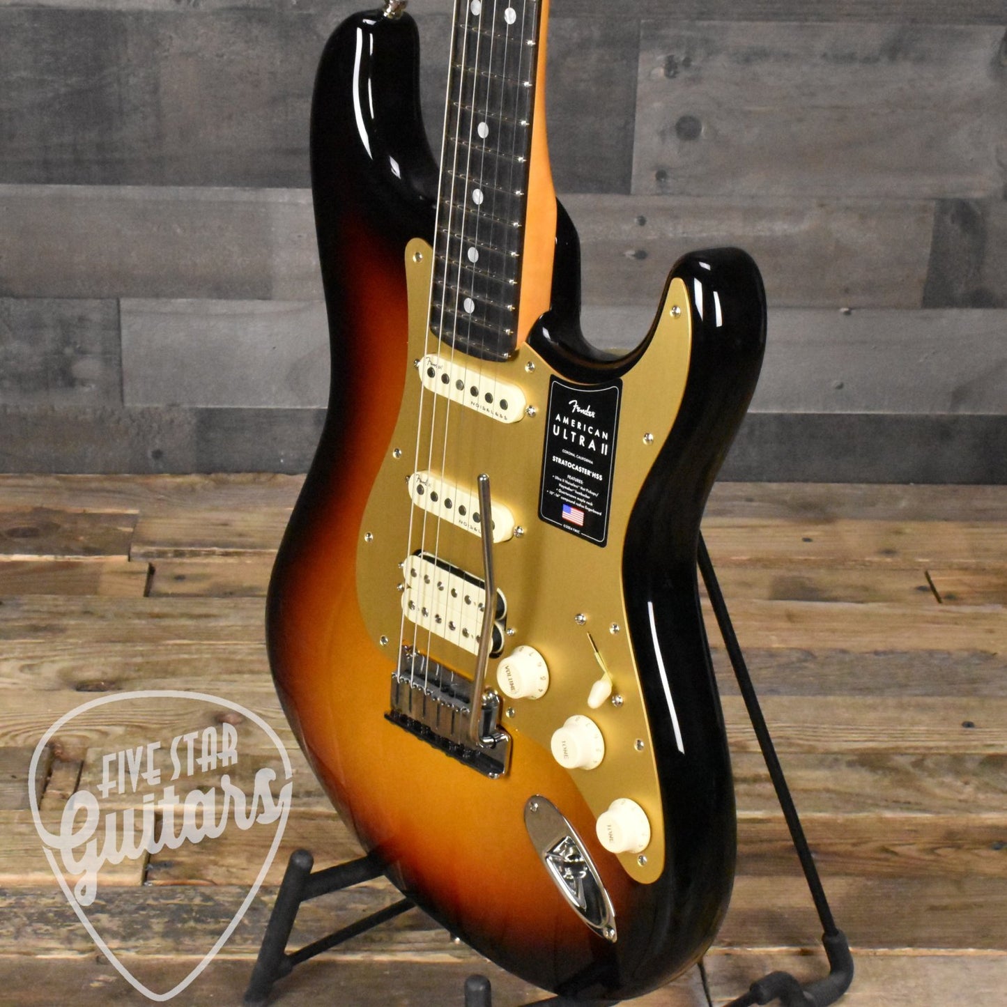 Fender American Ultra II Stratocaster HSS, Ebony Fingerboard - Ultraburst with Deluxe Molded Case