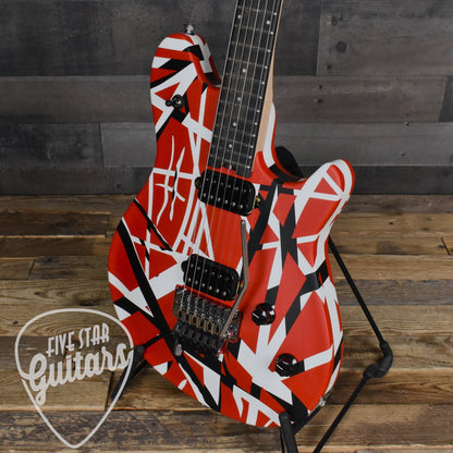 EVH Special Striped Series Wolfgang - Red Black and White with Gig Bag