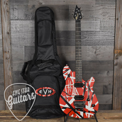 EVH Special Striped Series Wolfgang - Red Black and White with Gig Bag