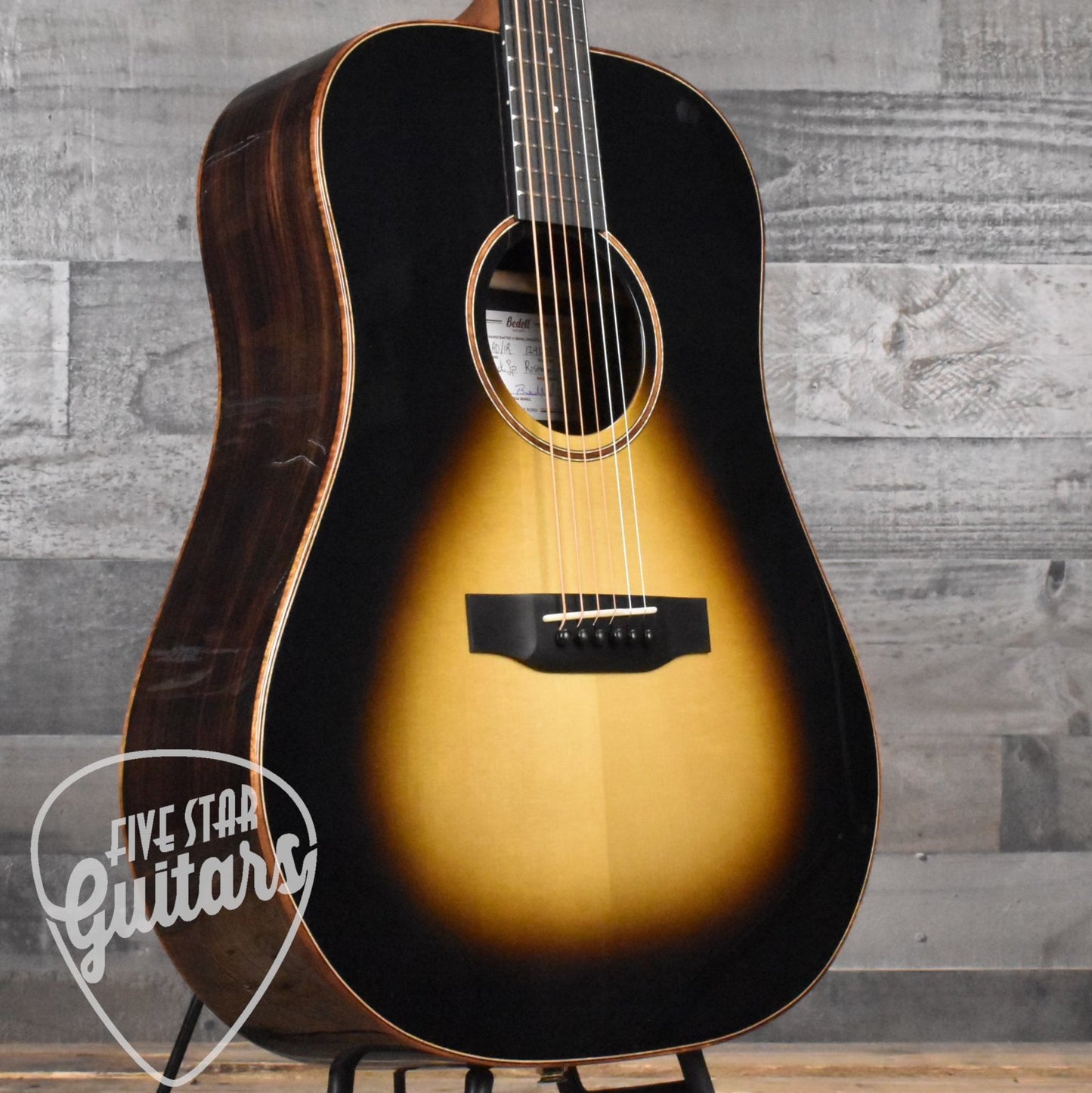 Bedell Coffee House Dreadnought Adirondack Spruce/East Indian Rosewood - Espresso Burst Gloss with Hard Shell Case