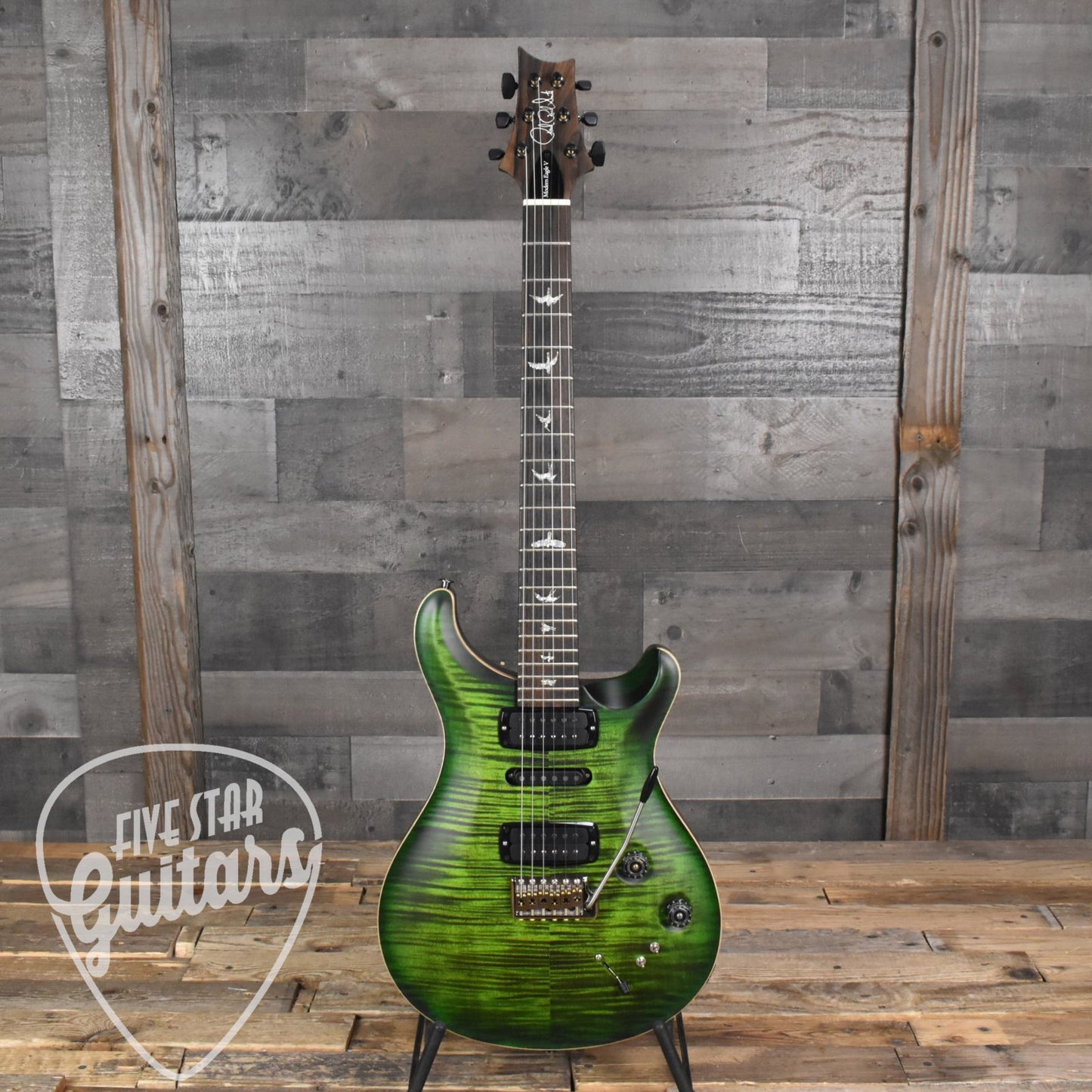 Paul Reed Smith Modern Eagle V Korina Wood Library - Jade Burst with Hard Shell Case