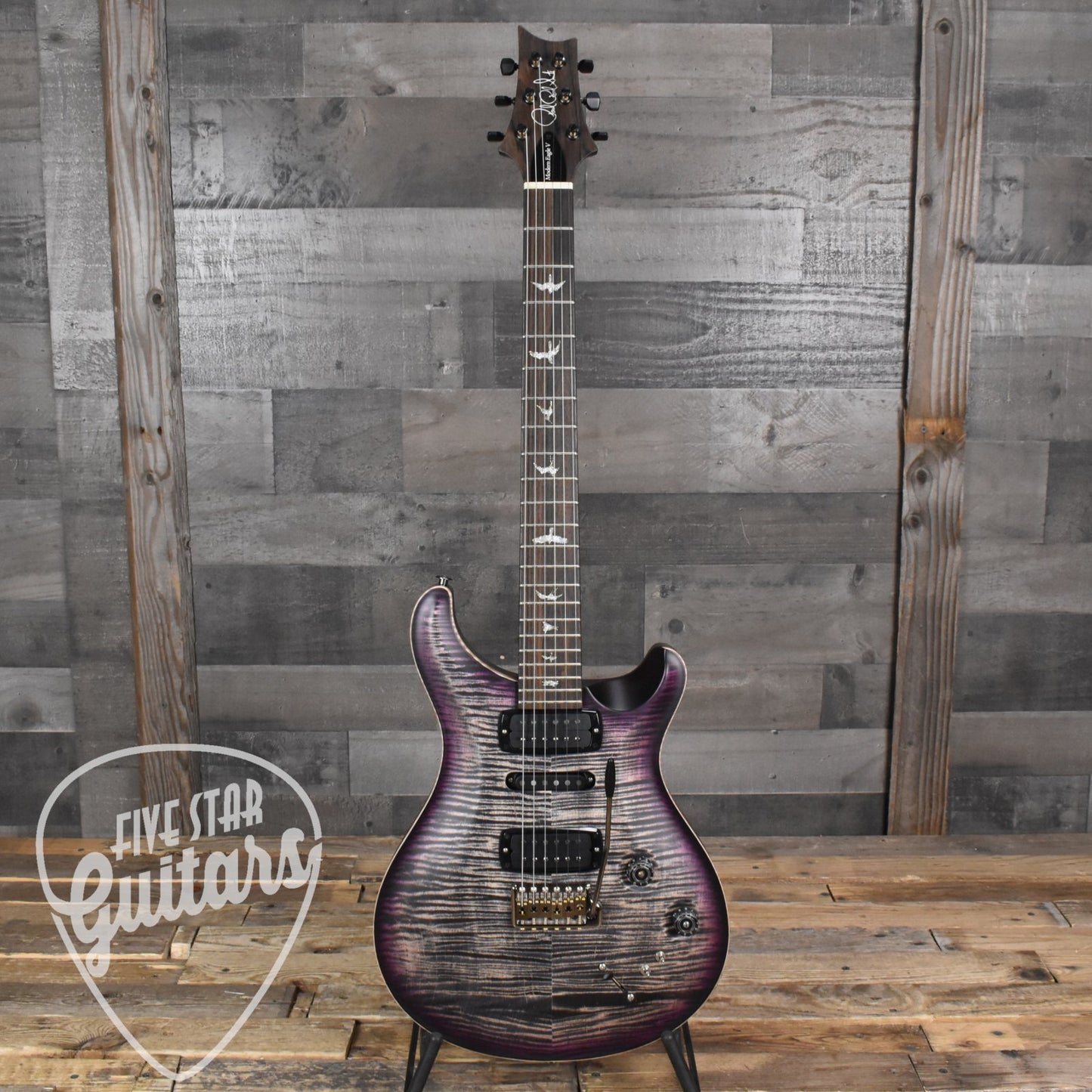 Paul Reed Smith Modern Eagle V - Wood Library - Charcoal Purple Burst with Hard Shell Case