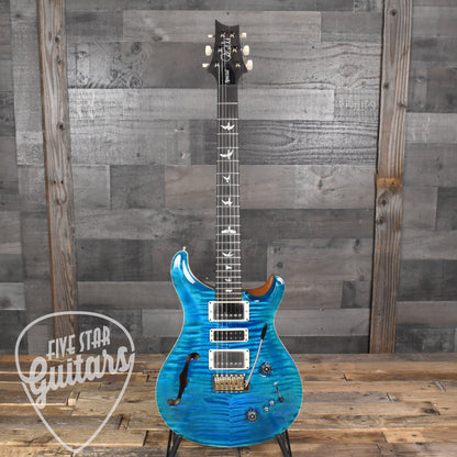 Paul Reed Smith Special Semi-Hollow Flame Maple Select Top - Carroll Blue with Hard Shell Case