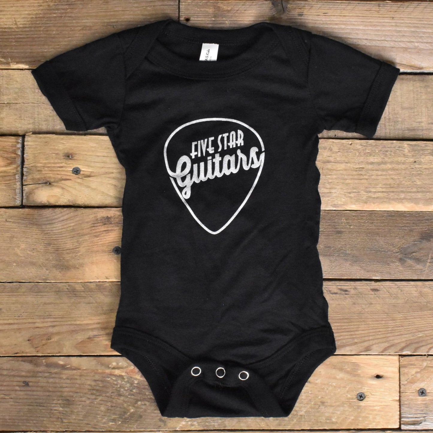 Five Star Guitars Onesie - Original Pick Logo - 6-12 months