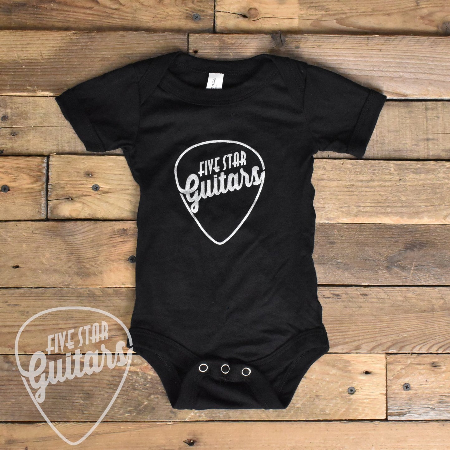 Five Star Guitars Onesie - Original Pick Logo - 6-12 months