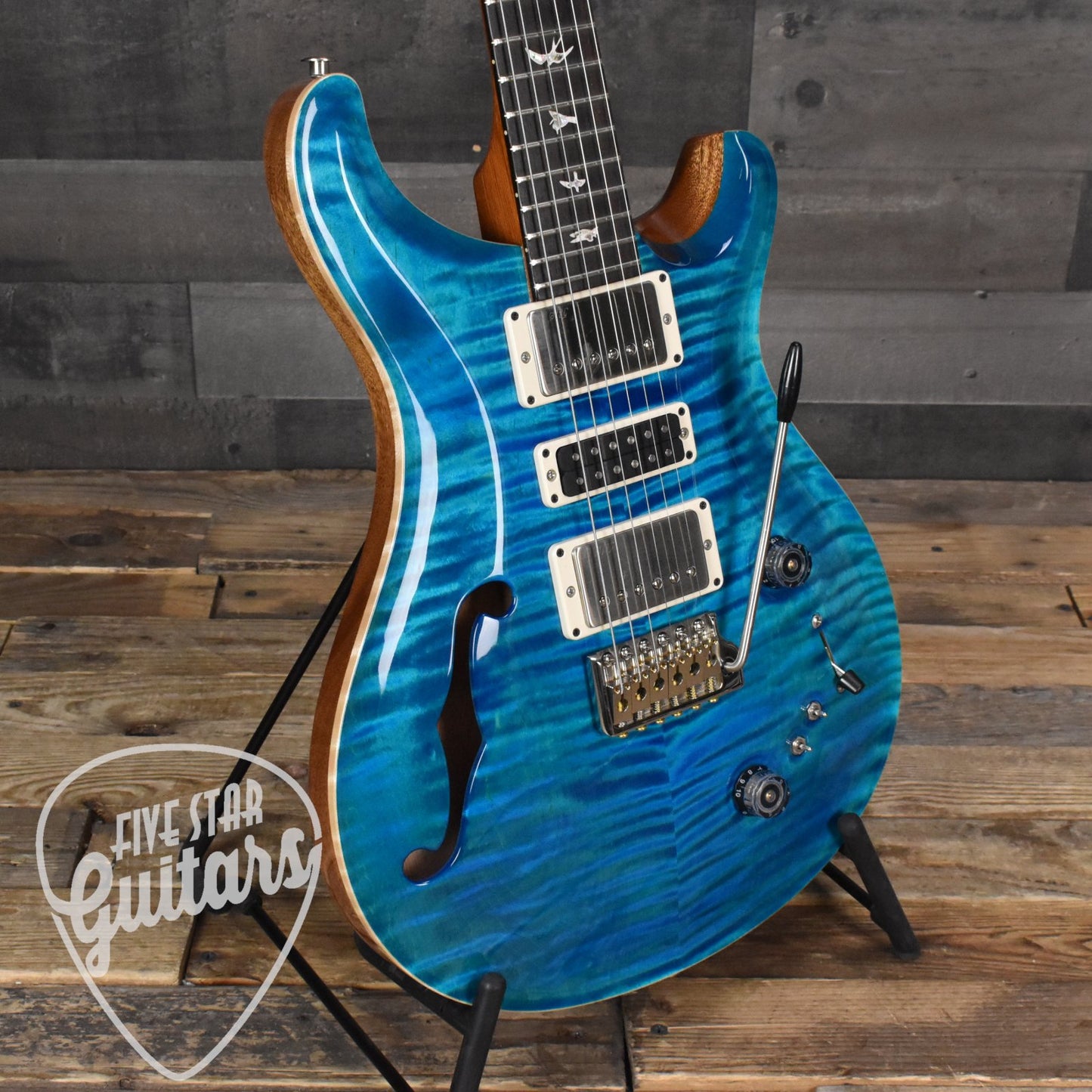 Paul Reed Smith Special Semi-Hollow Flame Maple Select Top - Carroll Blue with Hard Shell Case