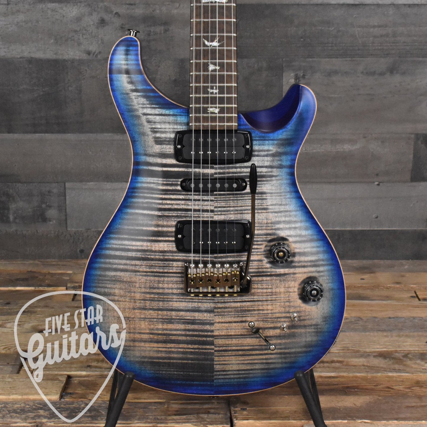 Paul Reed Smith Modern Eagle V - Wood Library - Charcoal Blue Burst with Hard Shell Case