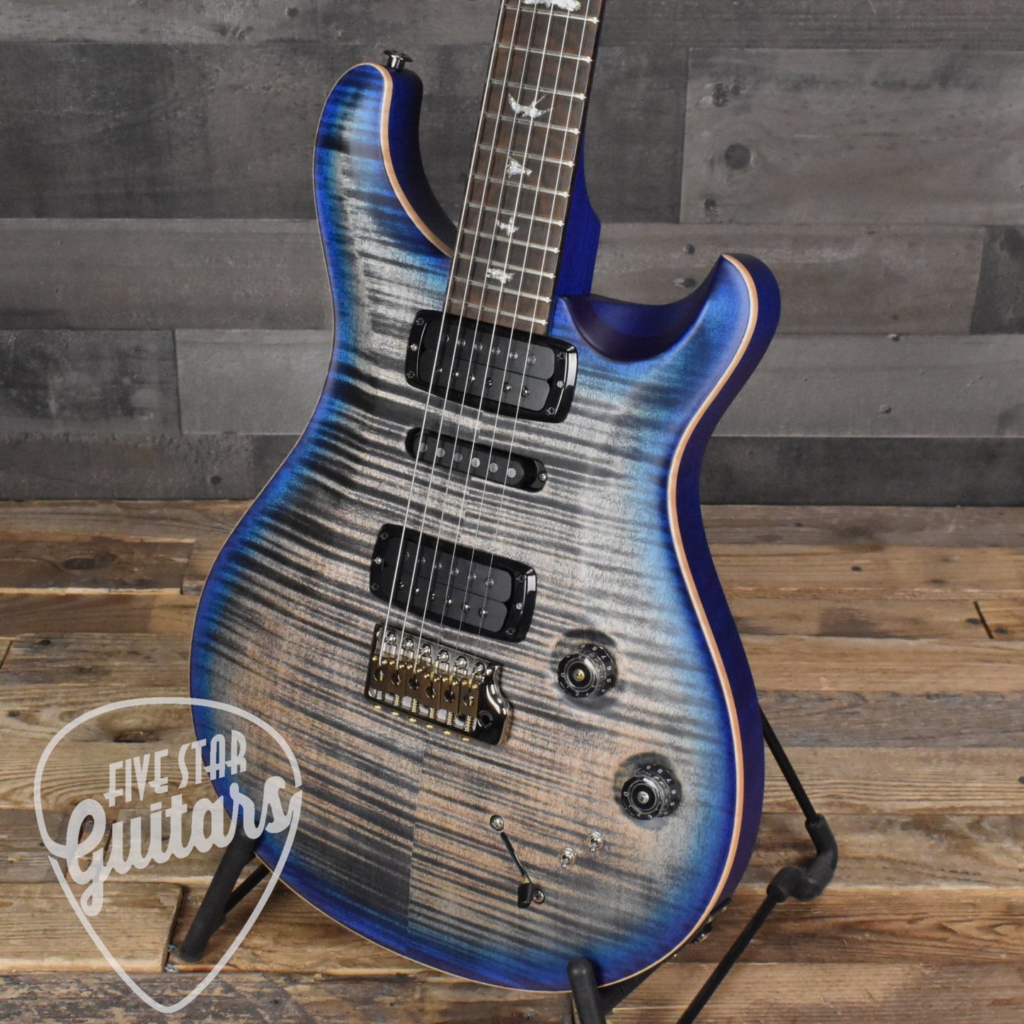 Paul Reed Smith Modern Eagle V - Wood Library - Charcoal Blue Burst with Hard Shell Case