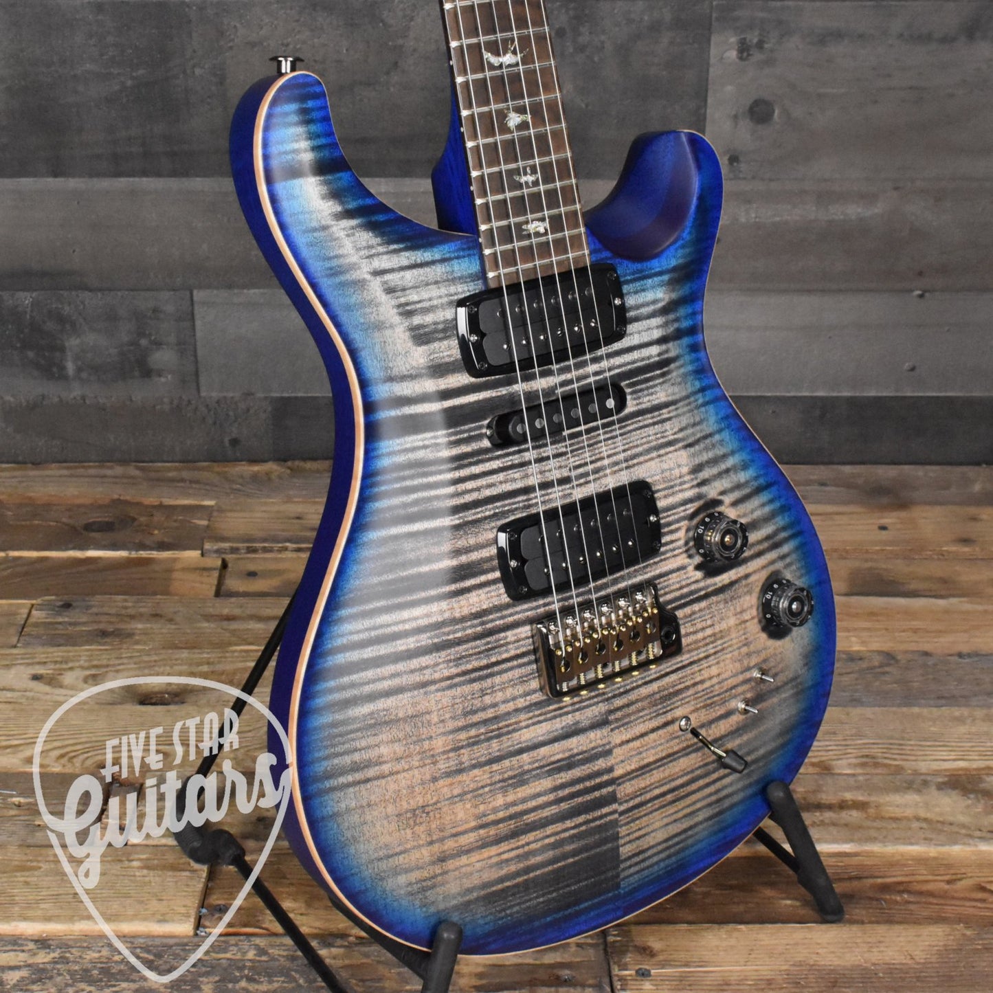 Paul Reed Smith Modern Eagle V - Wood Library - Charcoal Blue Burst with Hard Shell Case