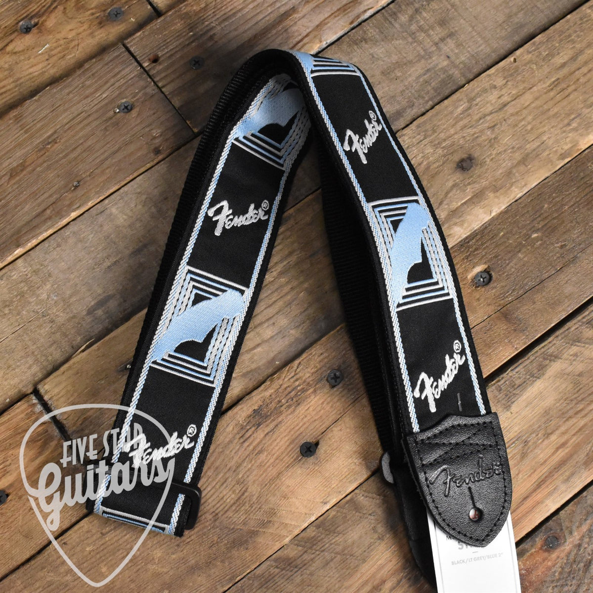 Fender Blk/Lt Grey/Blue Mono Strap
