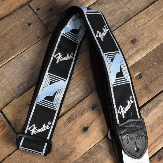 Fender Blk/Lt Grey/Blue Mono Strap