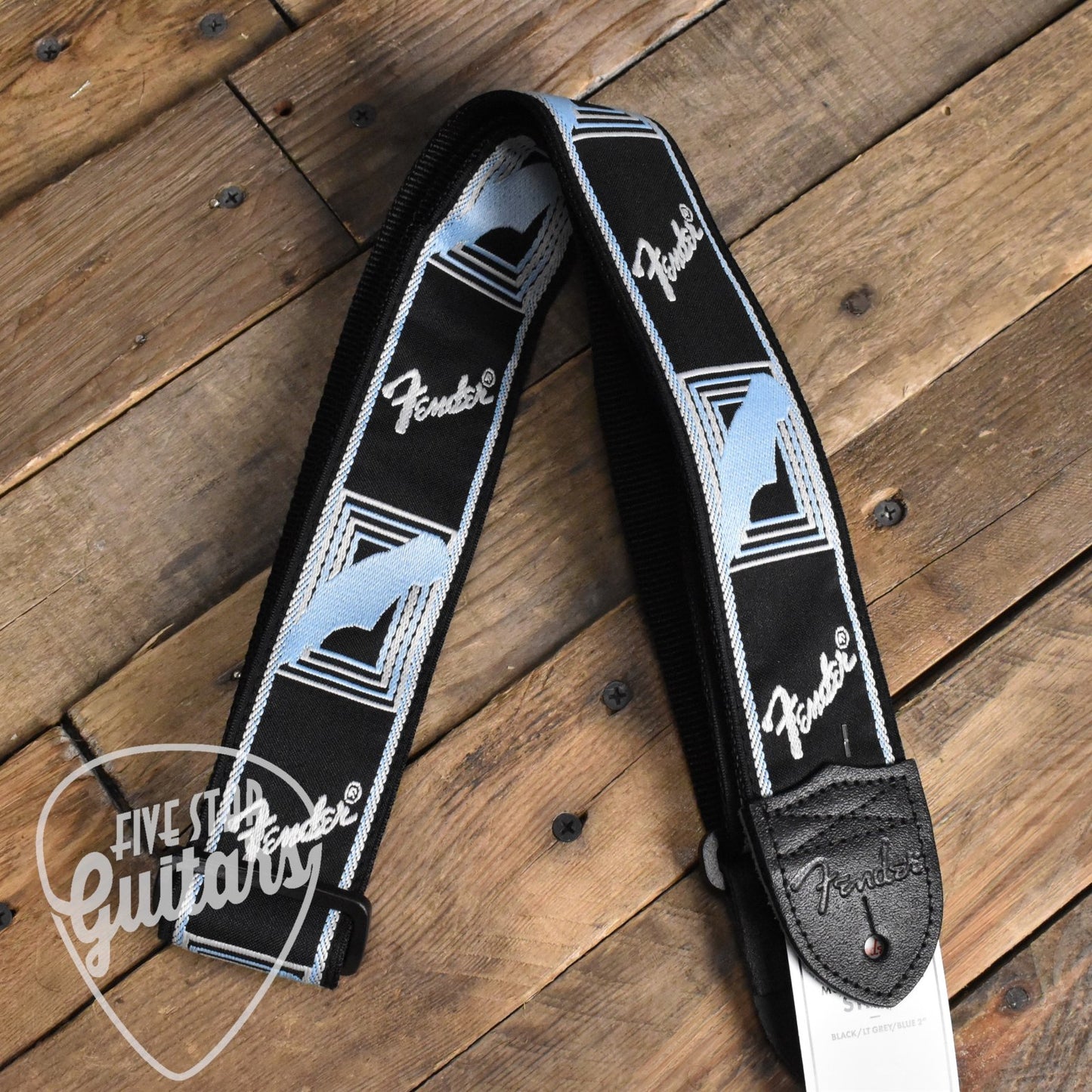Fender Blk/Lt Grey/Blue Mono Strap
