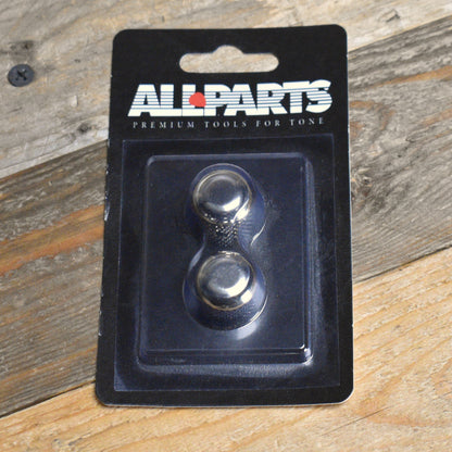 All Parts Nickel Dome Knobs USA Solid Shaft Set of 2